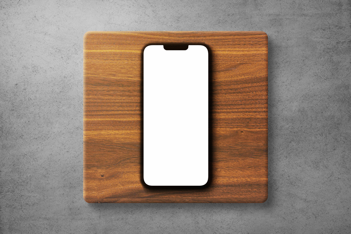 iPhone Mockup On Wall Background