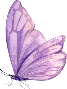 Hand Painted Watercolor Painting of a Purple Fantasy Butterfly Clipart Png